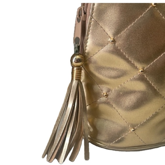 Vintage 90's Gold Quilted Chain Bag - Picture 8 of 9